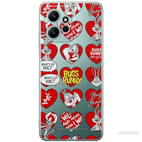 ERT GROUP mobiltelefonfodral för Xiaomi REDMI NOTE 12 4G originalt och officiellt licensierat Looney Tunes mönster Bugs 022 optimalt anpassad till formen på mobiltelefonen, gedeeltelijk transparant 5905795087357