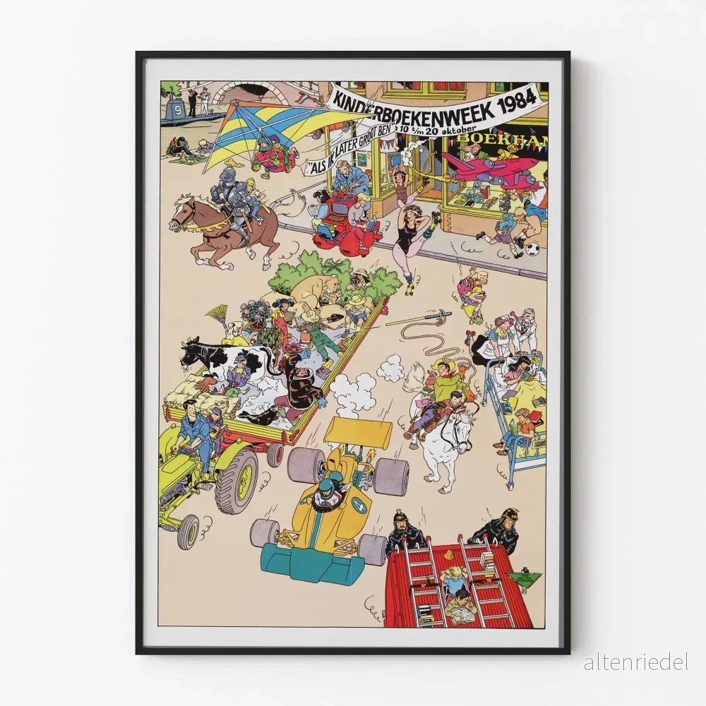 Posters för Kinderboekenweek 1984 - Vintage väggdekoration