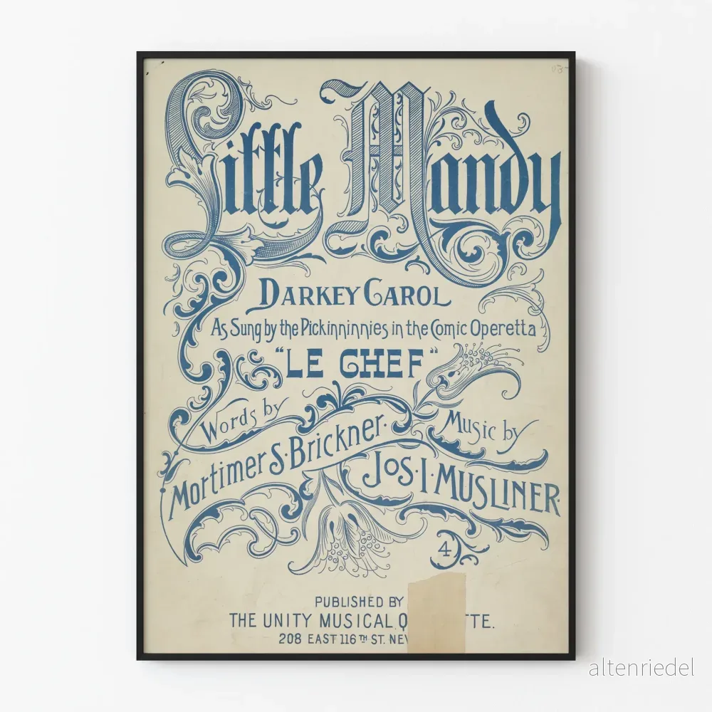 Vintageposter Little Mandy - Typografisk väggdekoration