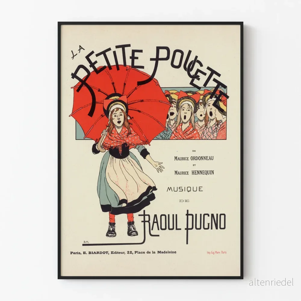 Vintageposter La Petite Poucette - Musikväggdekoration