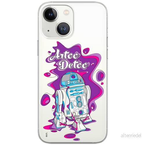 ERT GROUP mobiltelefonfodral för Iphone 13 originalt och officiellt licensierat Star Wars mönster R2D2 002 Vit optimalt anpassad till formen på mobiltelefonen, gedeeltelijk transparant 5903932839999