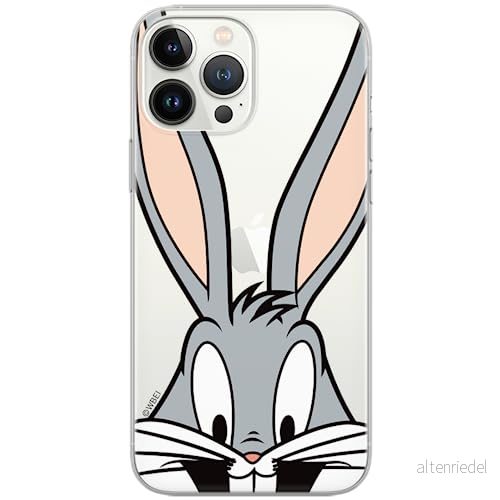 ERT GROUP mobiltelefonfodral för Iphone 13 PRO MAX originalt och officiellt licensierat Looney Tunes mönster Bugs 001 Vit optimalt anpassad till formen på mobiltelefonen, gedeeltelijk transparant 5903932867664