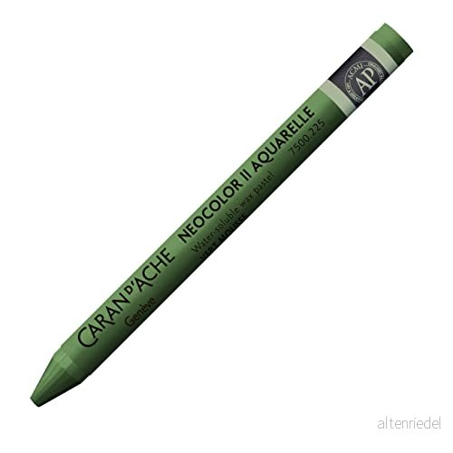 Caran d'Ache NEOCOLOR II 225 mosgrön/moss grön (7500.225)/pastell, 10 stycken (1 pack), av vattenmålningsbart vax/för papper, kartong, glas, trä, läder, tygsten 7610186242250