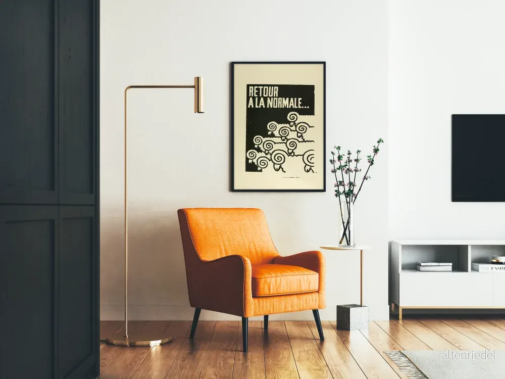 Dekorativ poster "Tillbaka till det normala" med stiliserade får - Bild 2