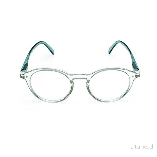 Contacta, Jelly, Läsglasögon för män och kvinnor, Halvtransparent glänsande båge med Flex stavar, Grön färg, Dioptrar +1,00, Förpackning glasögonfodral, 26g 8054529516346