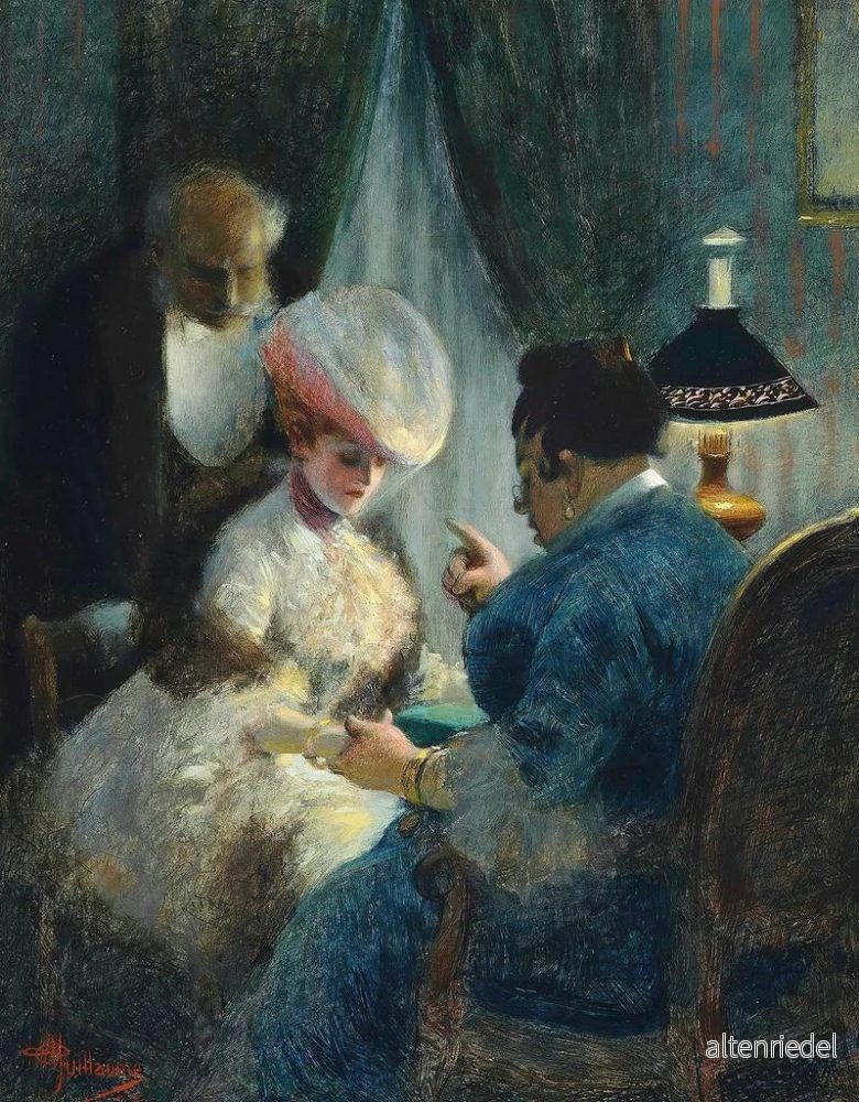Målning En visit hos spåkvinnan - Albert Guillaume | Konsttryck - Bild 2