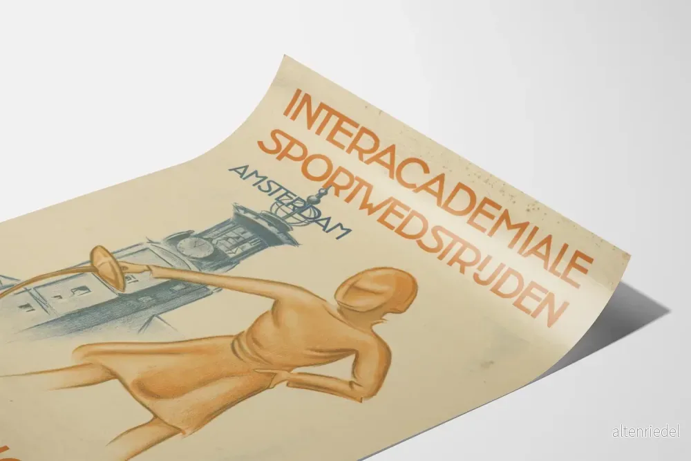 Vintage sporttävling poster Amsterdam 1936 - Bild 3