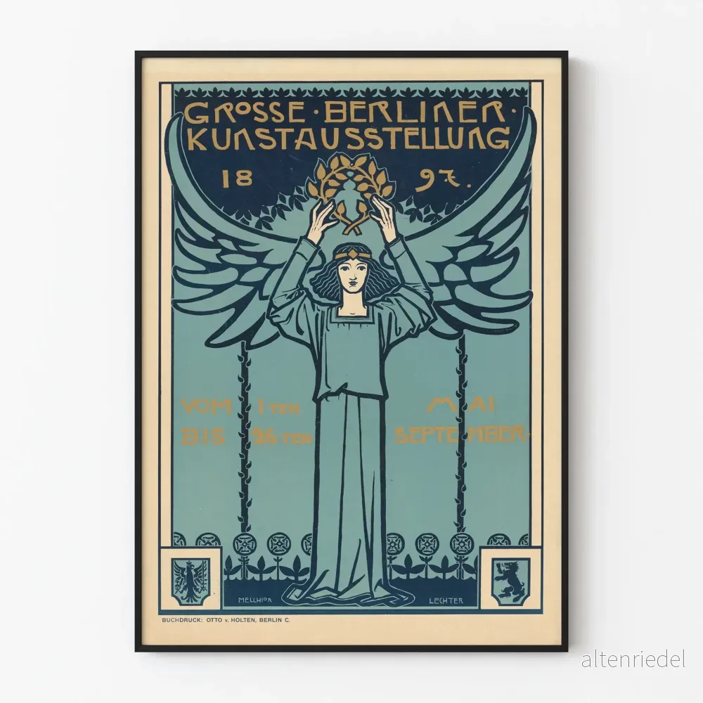 Vintageposter Grosse Berliner Kunstausstellung 1897 - Konstnärlig väggdekoration