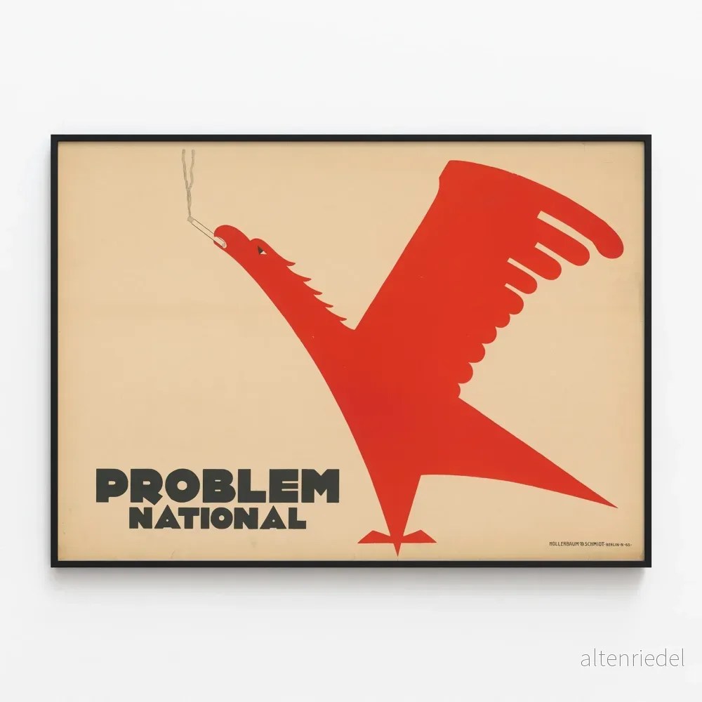Vintageposter Problem Nationellt rött rökande fågel Vintageposter Problem Nationellt rött rökande fågel