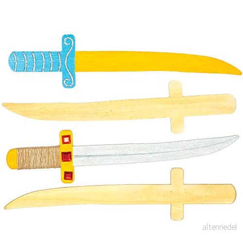 Baker Ross Ninja-svärd av trä perfekt för hantverk, gåvor, souvenirer och mer barn (paket med 4) 5051174072848