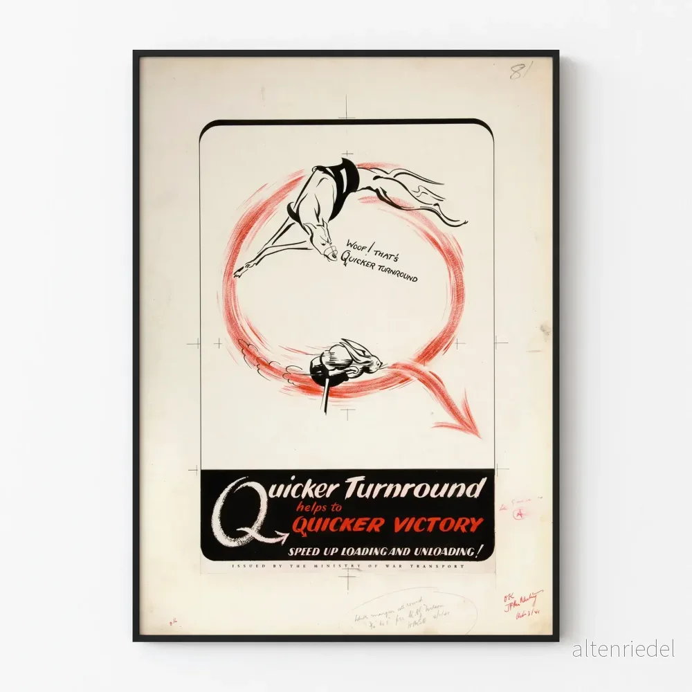 Vintageposter Quicker Turnround – Retro militär väggdekoration
