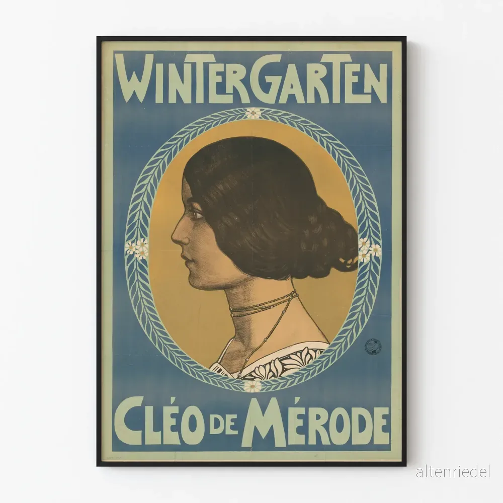Vintageposter Wintergarten Cléo de Mérode för väggdekoration