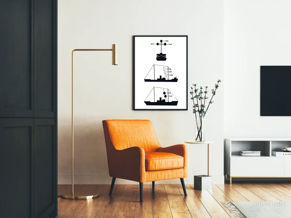 Dekorativ poster med sjövägsvarningsskyltar för maritim navigation - Bild 2