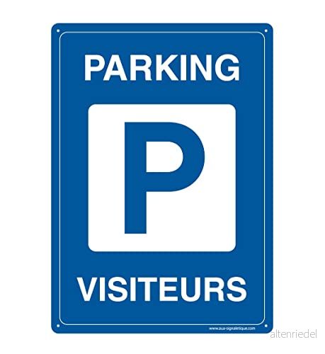 AUA SIGNALETIQUE förborrade panel (4 hål) med rundade vinklar 1,5 mm styv PVC (150 x 210 mm, besök parkering) 3666180392143