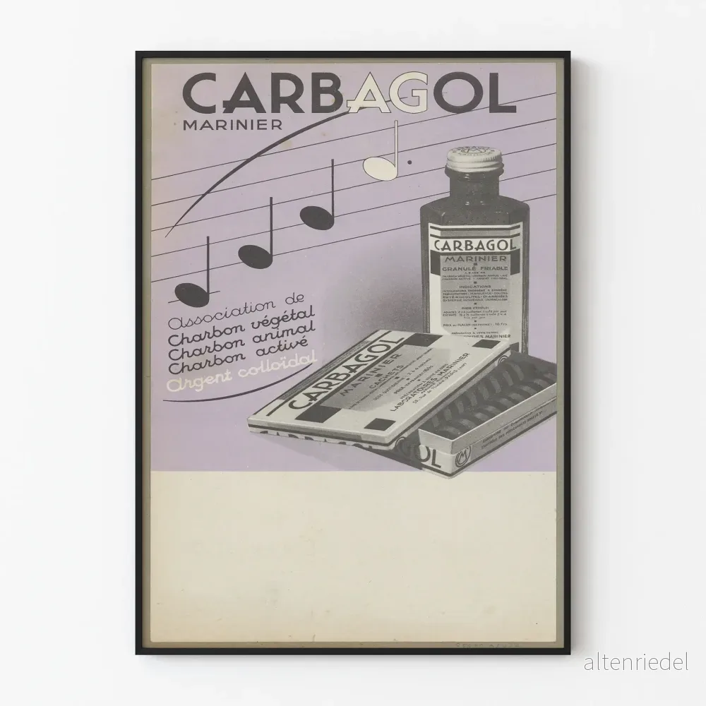 Vintage reklamposter för Carbagol Marinier