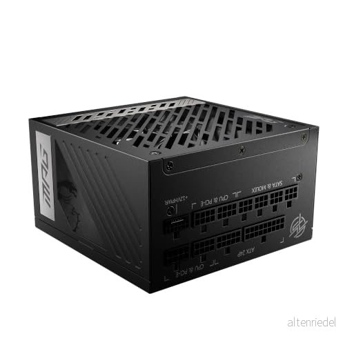 MSI MPG A1000G PCIE5 Strömförsörjning 1000 Watt 135 mm ATX 3.0 80 Plus Gold certificate 4719072972196