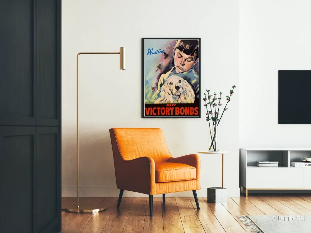 Vintageposter Väntande Köp Vinstlån för Victory Bonds väggdekoration retro - Bild 2