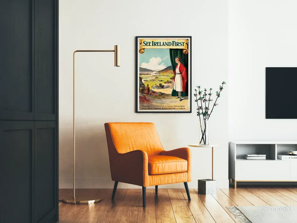 Vintageaffisch för turism i Irland - Se Irland först - Bild 2
