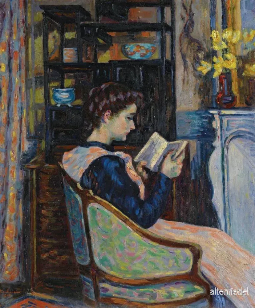 Målning Mademoiselle Guillaumin läsande - Armand Guillaumin | Konsttryck - Bild 2