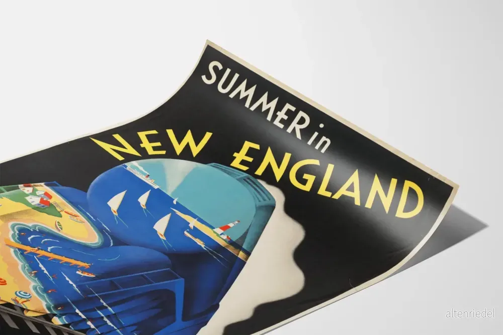 Vintageaffisch Sommar i New England - Väggdekoration Tåg & Strand - Bild 3