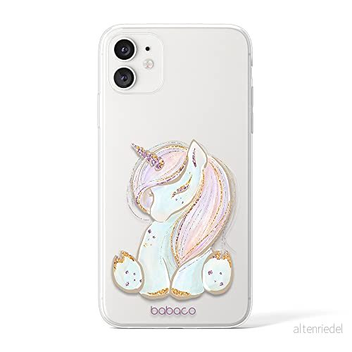 ERT GROUP mobiltelefonfodral för Apple Iphone 11 originalt och officiellt licensierat Babaco mönster Unicorn 002 Vit optimalt anpassad till formen på mobiltelefonen, gedeeltelijk transparant 5904805411519