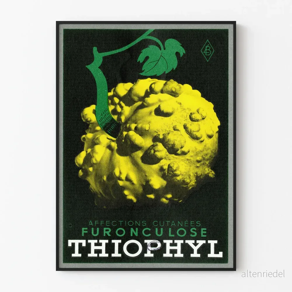 Vintageaffisch Thiophyl - Retro medicinsk väggdekoration