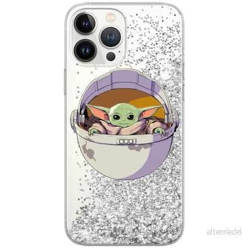 ERT GROUP mobiltelefonfodral för Apple Iphone XS originalt och officiellt licensierat Star Wars mönster Baby Yoda 026 Vit optimalt anpassad till formen på mobiltelefonen, med glitter overflow effekt 5904805082399