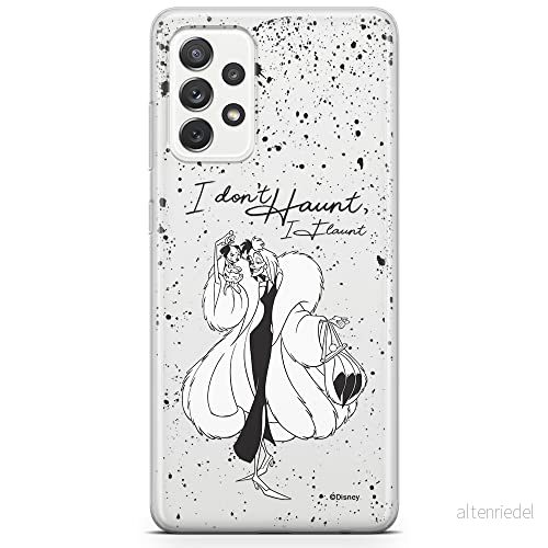 ERT GROUP mobiltelefonfodral för Samsung A73 5G originalt och officiellt licensierat Disney mönster Cruella and Puppy 001 optimalt anpassad till formen på mobiltelefonen, gedeeltelijk transparant 5904805520440