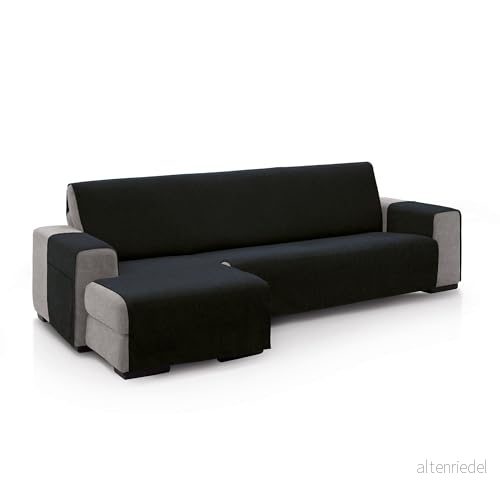 ECOMMERC3 Överdrag till vänster arm schäslong 280 cm soffa färg svart mjuk känsla 100% tillverkad i Spanien 8435767377195