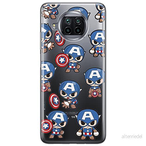 ERT GROUP mobiltelefonfodral för Xiaomi MI 10T LITE/REDMI NOTE 9 PRO 5G originalt och officiellt licensierat Marvel mönster Captain America 029, gedeeltelijk transparant 5904805319303