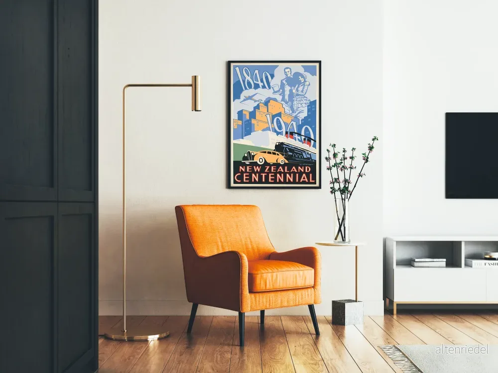Vintageposter för Nya Zeelands centennial 1940 – väggdekoration - Bild 2