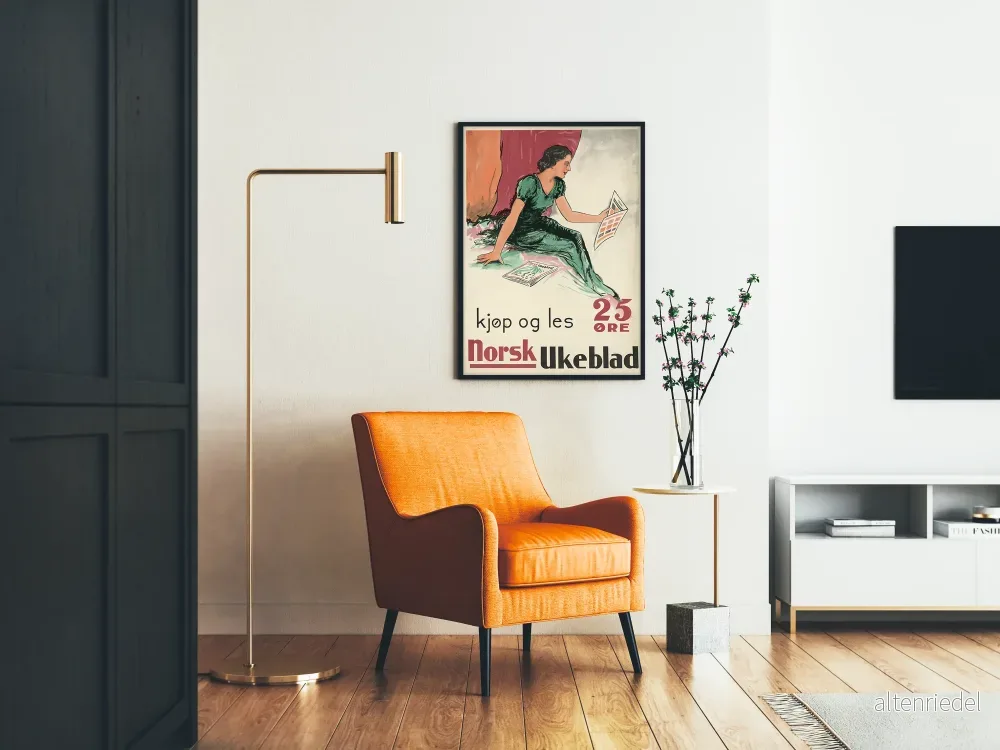 Vintageaffisch Norsk Ukeblad föreläsningsmagasin - Bild 2
