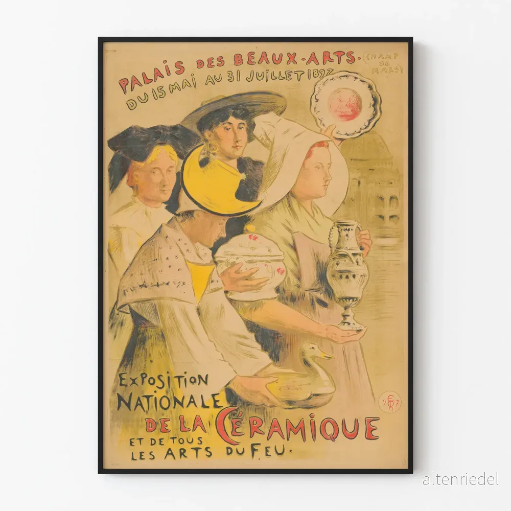 Vintageposter för Nationalutställningen i keramik 1897, Konstpalatset Vintageposter för Nationalutställningen i keramik 1897, Konstpalatset