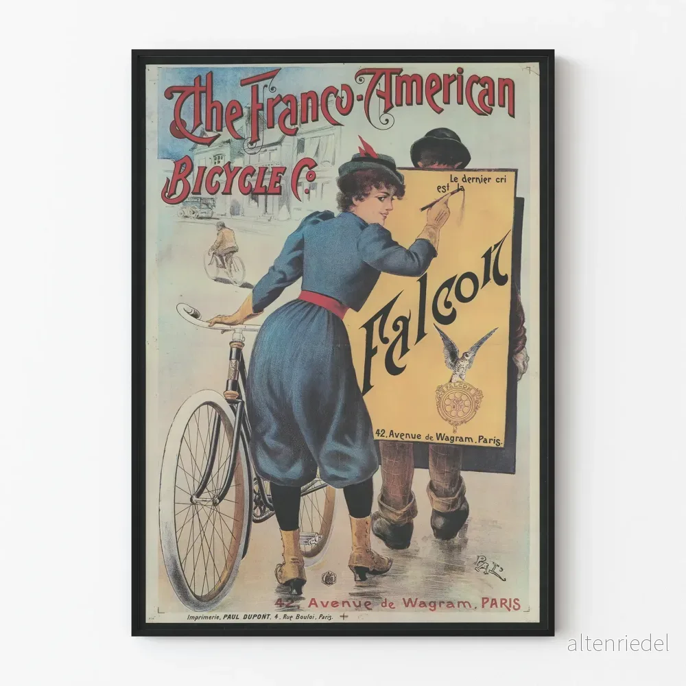 Vintageposter The Franco-American Bicycle Co - Le dernier cri est Falcon