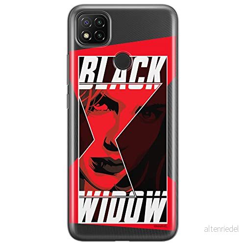 ERT GROUP mobiltelefonfodral för Xiaomi REDMI 9C originalt och officiellt licensierat Marvel mönster Black Widow 012 optimalt anpassad till formen på mobiltelefonen, gedeeltelijk transparant 5903040302583