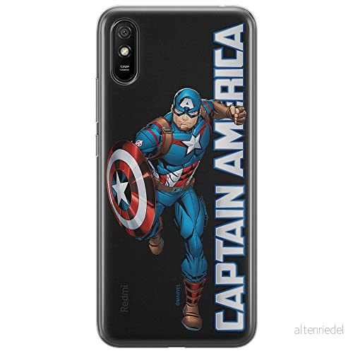 ERT GROUP mobiltelefonfodral för Xiaomi REDMI 9A originalt och officiellt licensierat Marvel mönster Captain America 030 optimalt anpassad till formen på mobiltelefonen, fodral tillverkad av TPU plast 5904805322853