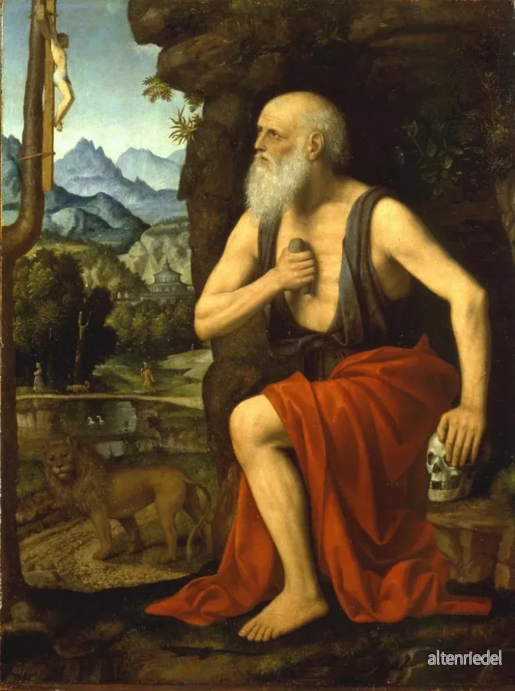 Målning av Saint Jérôme en pénitence - Bernardino Luini | Konsttryck - Bild 2