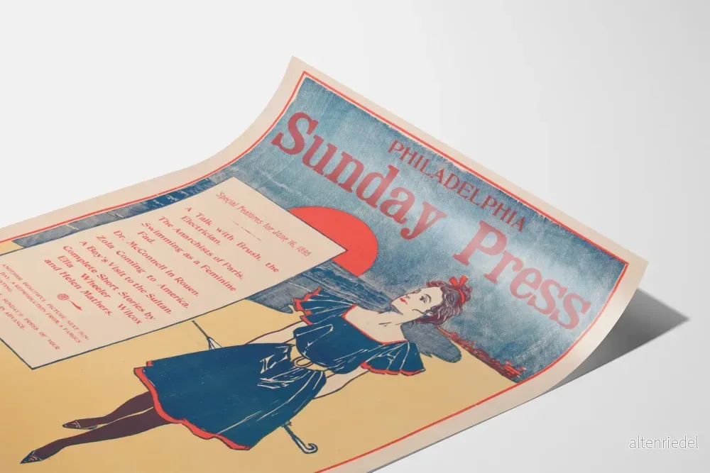Vintageposter Philadelphia Sunday Press 1895 - Retro väggdekoration - Bild 3