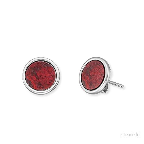 Engelsrufer Damen Ohrstecker aus Sterling Silber mit Roter Jaspis Kraftstein Anhänger, Steckverschluss, nickelfrei, 10mm, ERE RJ ST 4260645869790