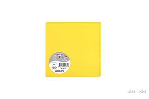 Clairefontaine Ref 1823C Pollenkort (paket med 25 ark) 135 x mm storlek, syrafri, bläckstråle och laserkompatibel, lätt att skriva på, 210 gsm kort intensivt gul 3329680182309
