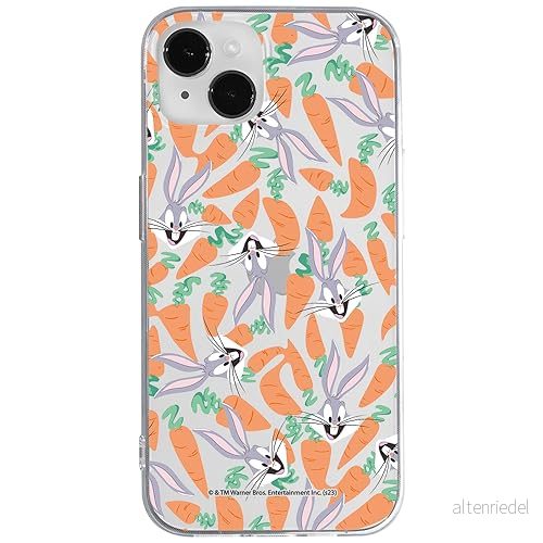 ERT GROUP mobiltelefonfodral för Iphone 14 PLUS originalt och officiellt licensierat Looney Tunes mönster Bugs 017 optimalt anpassad till formen på mobiltelefonen, gedeeltelijk transparant 5905795080693