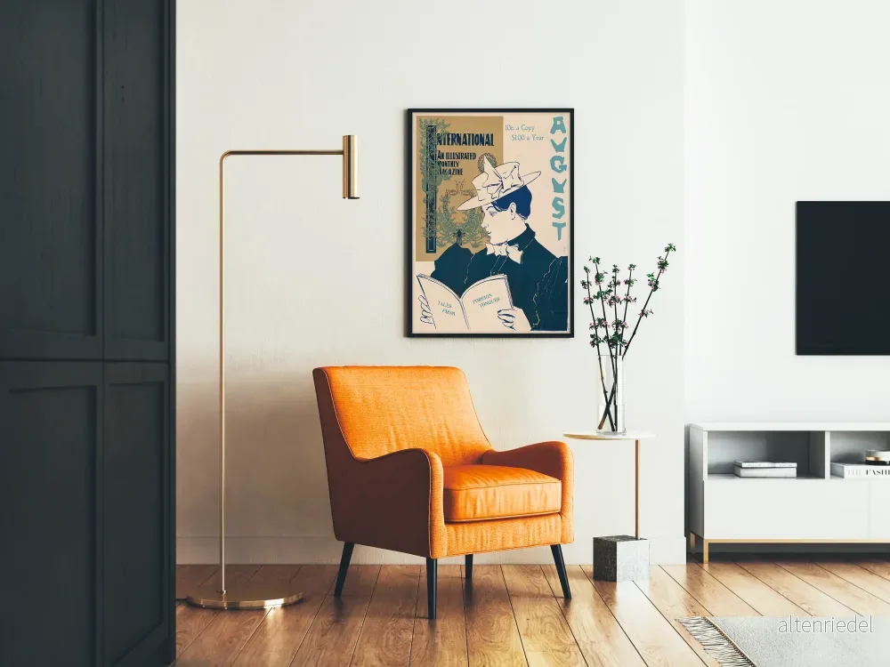 Vintageaffisch från tidskriften International illustrerad av en elegant läsare - Bild 2
