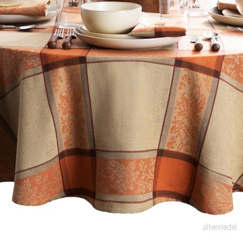 Elrene hem mode höst skörd jacquard bordsduk, 152 cm x 213 oval 194590076153
