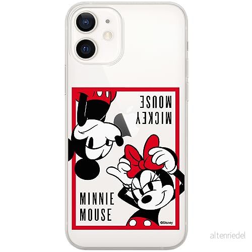 ERT GROUP mobiltelefonfodral för Iphone 12 Mini originalt och officiellt licensierat Disney mönster Mickey & Minnie 019 optimalt anpassad till formen på mobiltelefonen, gedeeltelijk transparant 5905511989408
