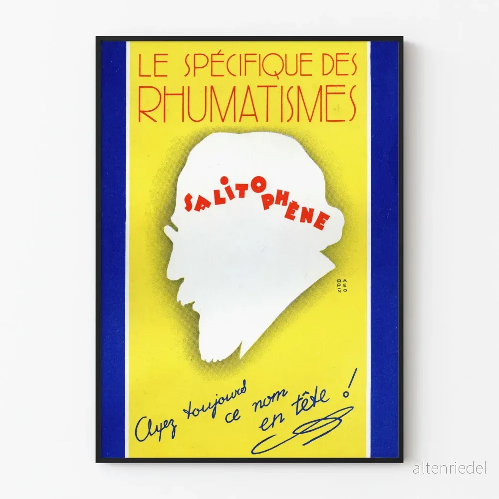 Vintageposter Le spécifique des rhumatismes Salitophène