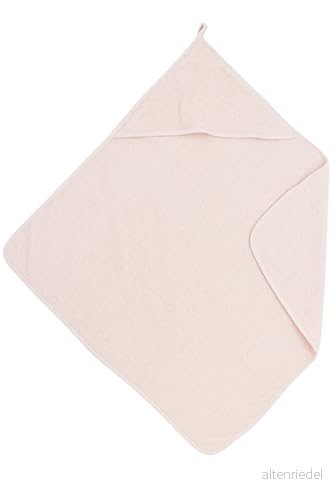 Meyco Baby Uni frottéhandduk med huva, badhandduk (tillverkad av 100% bomull, underbart mjuk, hög kvalitet, fuktabsorberande, storlek: 75 x cm), mjuk rosa 4054703617818