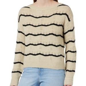 Vila Vituli L/S O hals stickad topp/su/Pb tröja, Beige, L 5715358507174 Vila Vituli L/S O hals stickad topp/su/Pb tröja, Beige, L 5715358507174