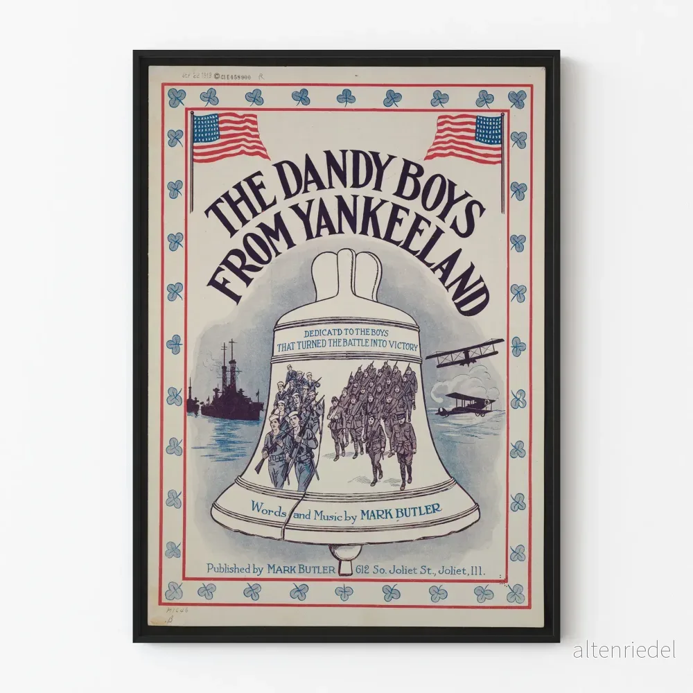 Vintageposter The Dandy Boys From Yankeeland – patriotisk väggdekoration Vintageposter The Dandy Boys From Yankeeland – patriotisk väggdekoration