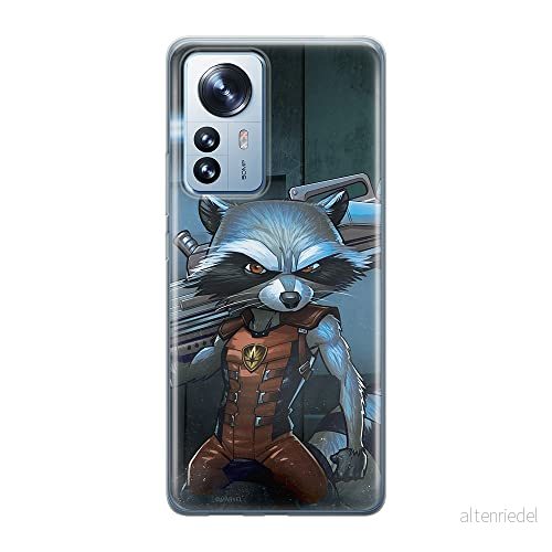ERT GROUP mobiltelefonfodral för Xiaomi 12 / 12X originalt och officiellt licensierat Marvel mönster Rocket 001 optimalt anpassad till formen på mobiltelefonen, fodral tillverkad av TPU plast 5905511479701