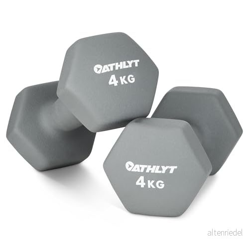 Athlyt ATH NDB4 Hantelset, 2 x 4 kg, Grå 669014998675